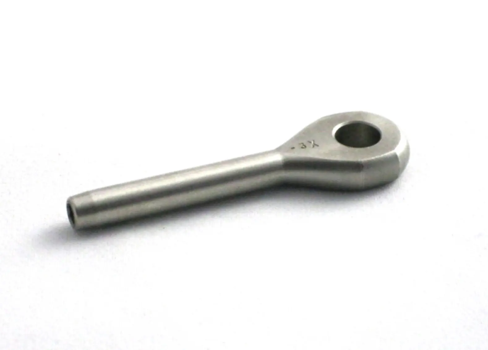 Marine eye end fitting on white background