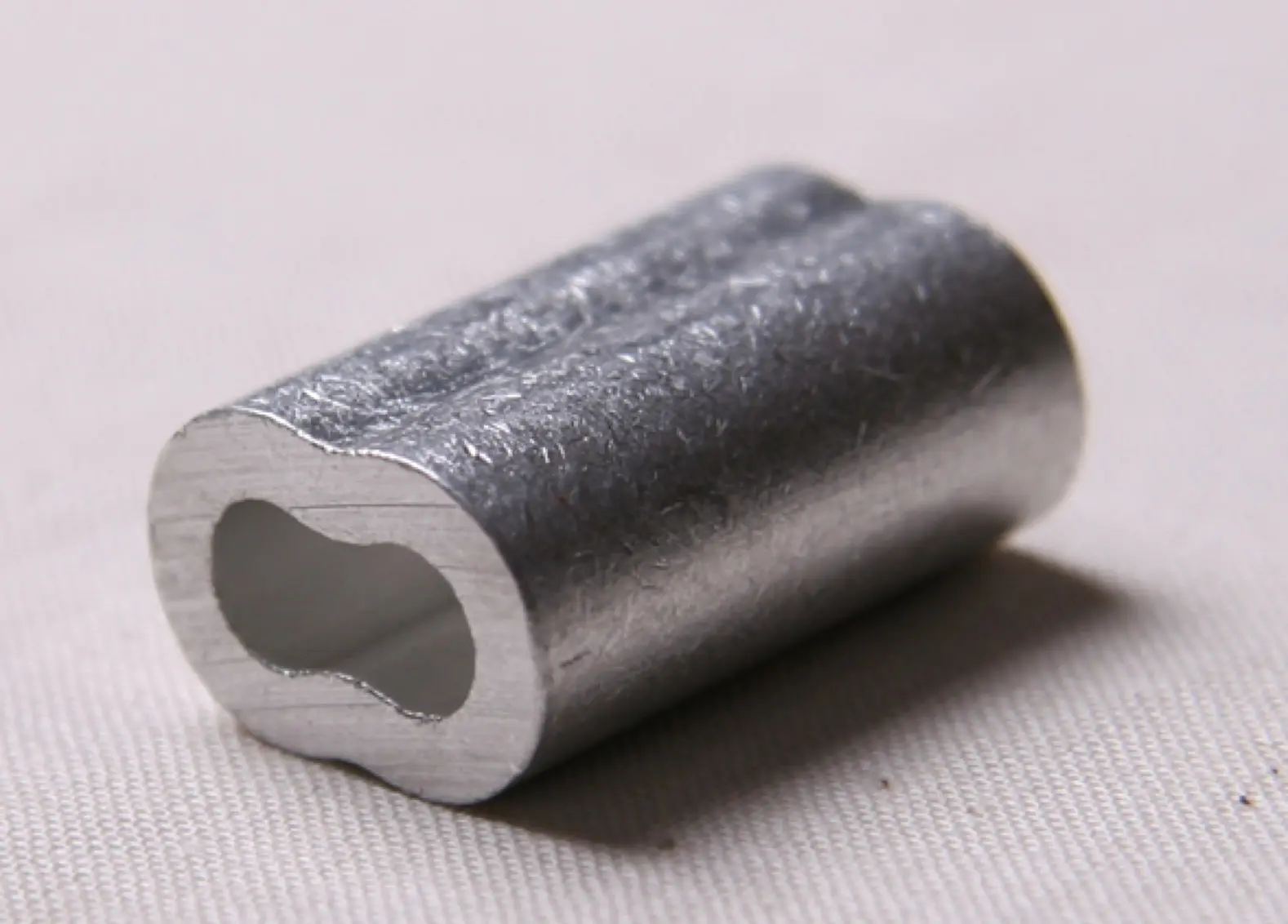 Closeup of sleeve end fitting hardware