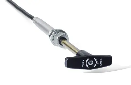 Push-pull control cable featuring a locking T-handle on a light background.