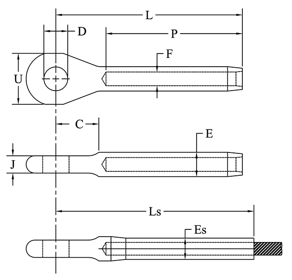 Marine Eye Fitting Drawing