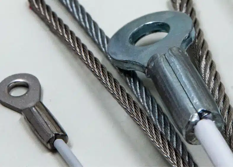 Group of cables with cable eye ends.