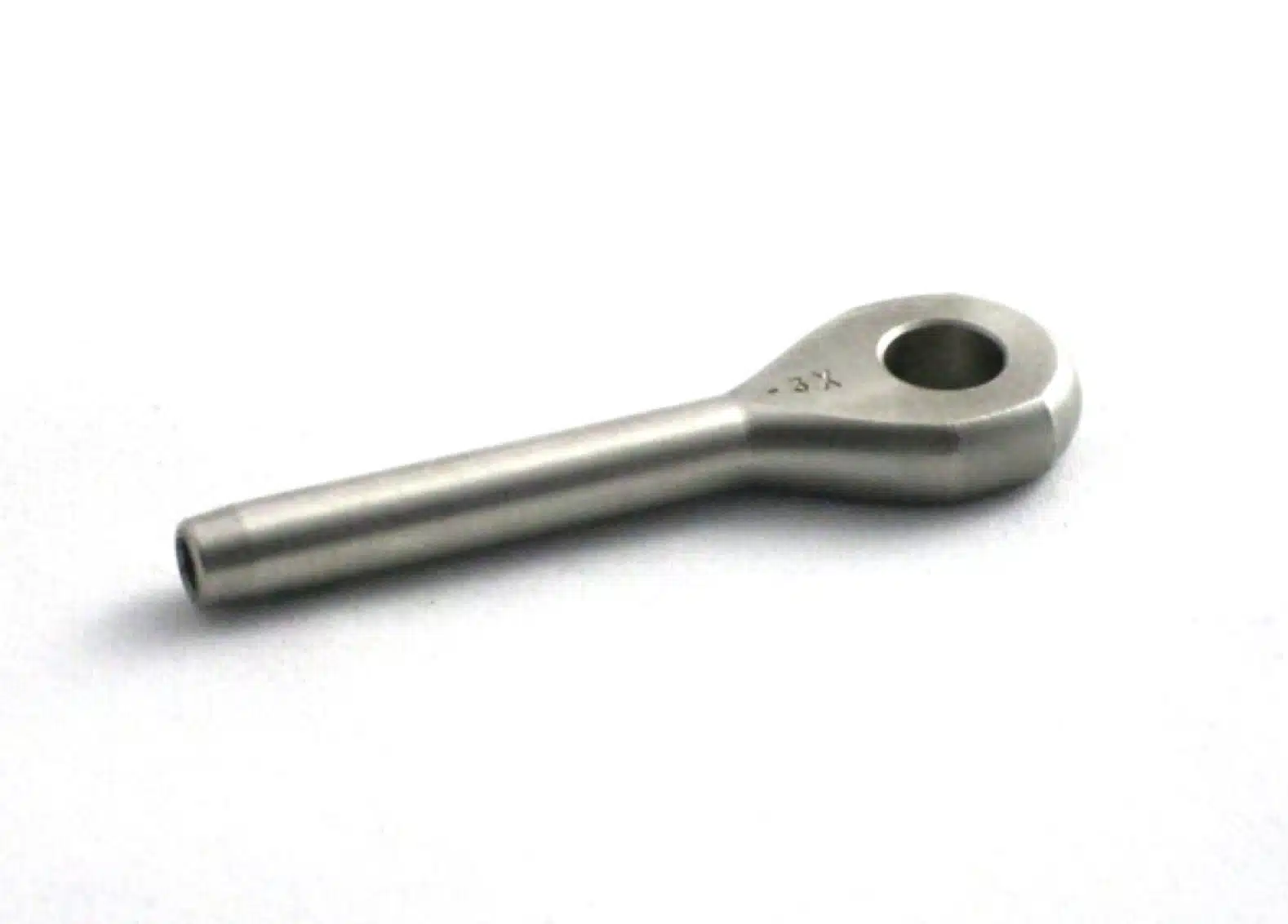 Marine eye end fitting on white background