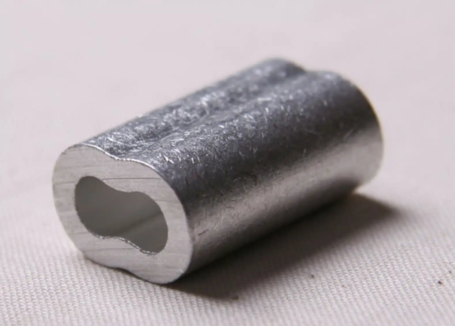 Closeup of sleeve end fitting hardware