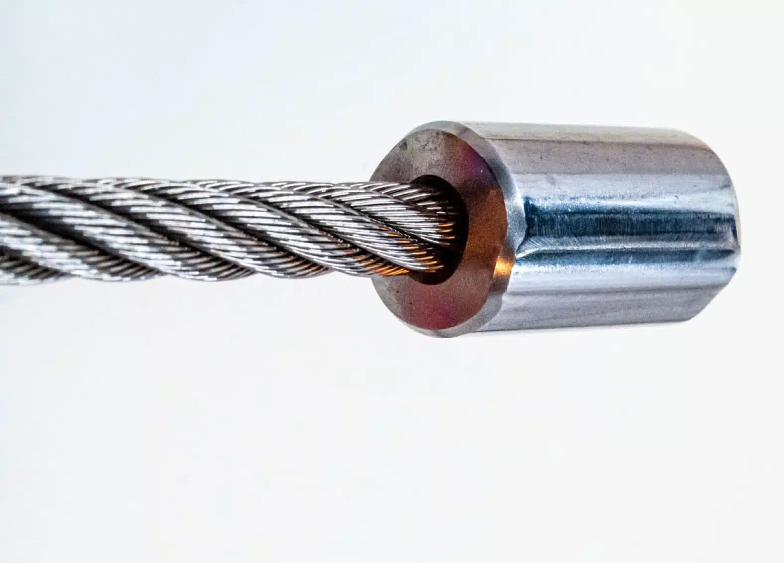 stop end fitting hardware on white background